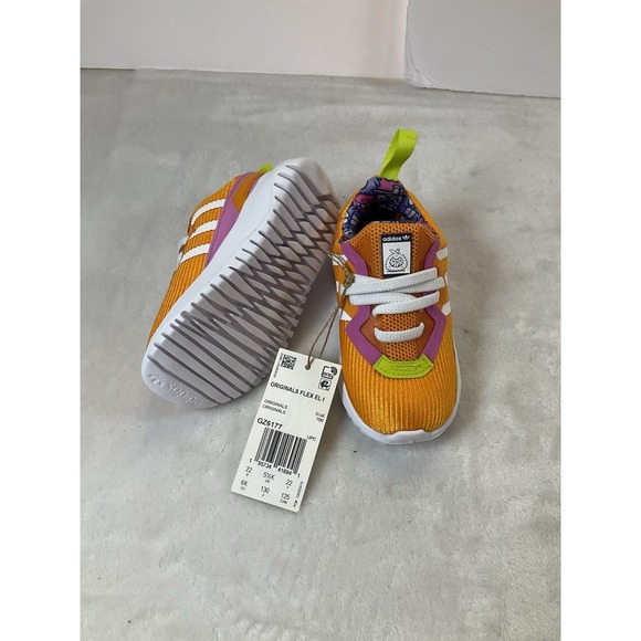 adidas Other - Adidas Originals X‎ Kevin Lyons Kids Shoes Flex El I Orange White GZ6177 Size 6K